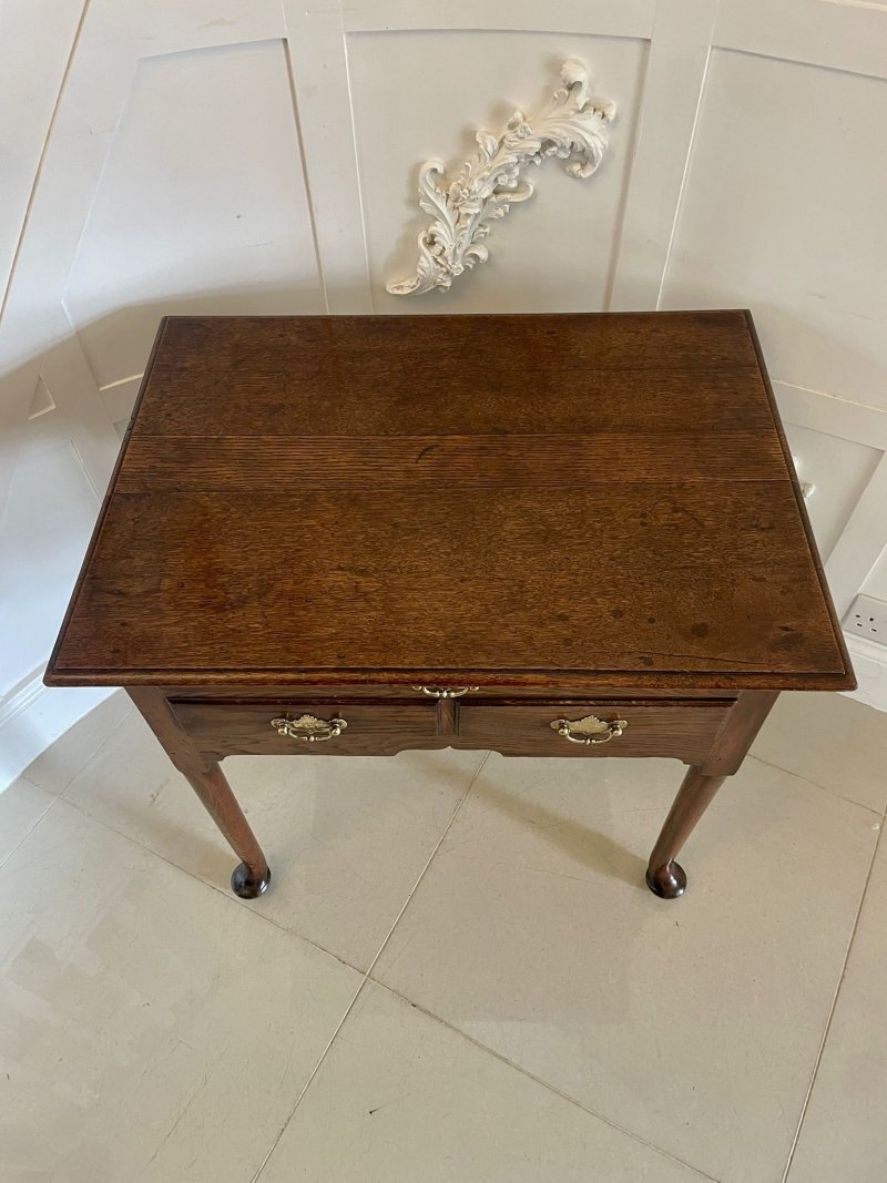 Antique George III Quality Oak Lowboy - Image 6